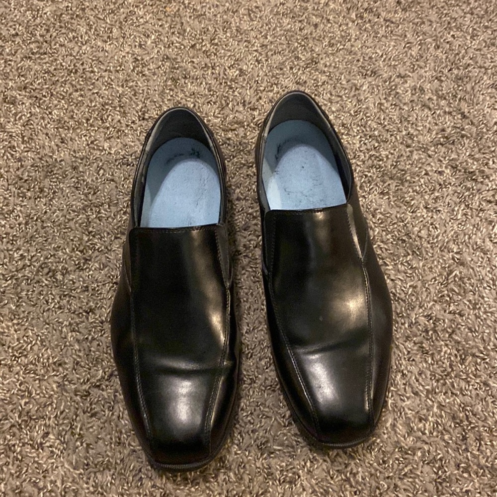 Men’s Black Dress Loafers, Size 14W